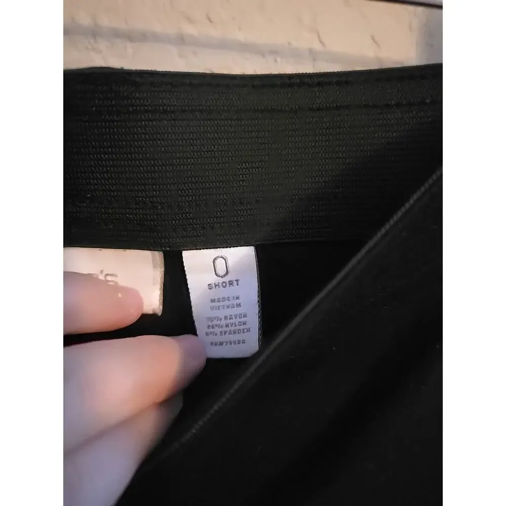 Chico's‎ Black Flared High Rise Pull On Casual Trouser Pants Womans Size 0/4
